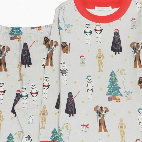 Pottery Barn Kids Disney Star Wars Holiday Organic Pajamas Size 4 - Picture 4 of 8